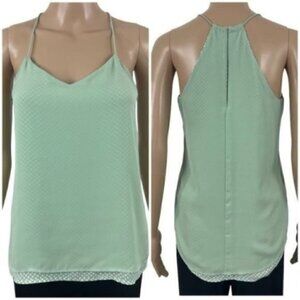 EXPRESS NWT Sleeveless layered blouse polka dots under solid size XS